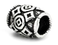 WINDALF Mittelalter Haar& Bartperle NOLAN 7 mm Geschw&auml;rztes Wikinger Muster Silber - Windalf.de