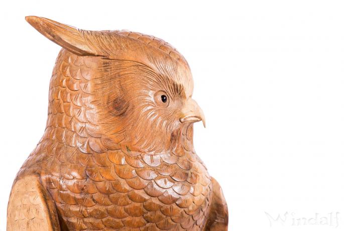 WINDALF Deko Holz Eule RAYA 85 cm Garten Eulen Figur Unikat Gartendeko
