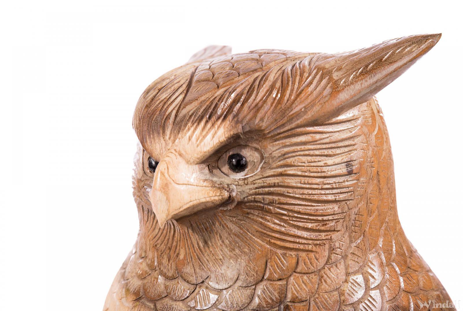 WINDALF Deko Holz Eule RAYA 85 cm Garten Eulen Figur Unikat Gartendeko