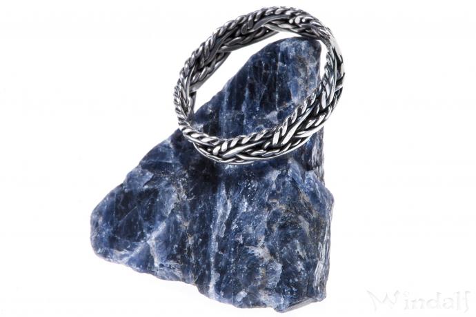 WINDALF Celtic Silberring SKARA 4 mm Zopfmuster Stapelring Handgearbeitet Silber - Windalf.de
