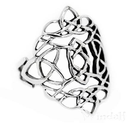 WINDALF Keltischer Ring RISE 24 mm Keltische Knoten Fairy Glücksring Vintage Silber - Windalf.de