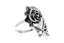 WINDALF Bohemia Rosen Ring ROZARIA 20 mm Rosen-Schmuck Blumenring Silber - Windalf.de