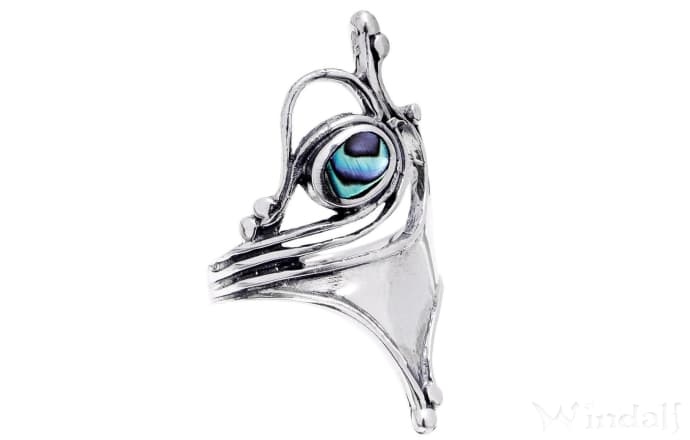 WINDALF Langer Damen Ring VENICE 30 mm Pauamuschel Gothic Schmuck Silber WINDALF Langer Damen Ring VENICE 30 mm Pauamuschel Gothic Schmuck Silber - Windalf.de