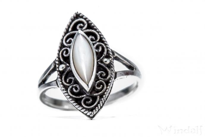 WINDALF Damen Ring RIHANNON 20 mm Perlmutt Silber - Windalf.de