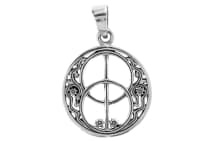 WINDALF Britischer Schmuck-Anhänger AVALON Ø 2.2 cm Glücks& Wunsch Amulett Chalice Wells Silber - Windalf.de