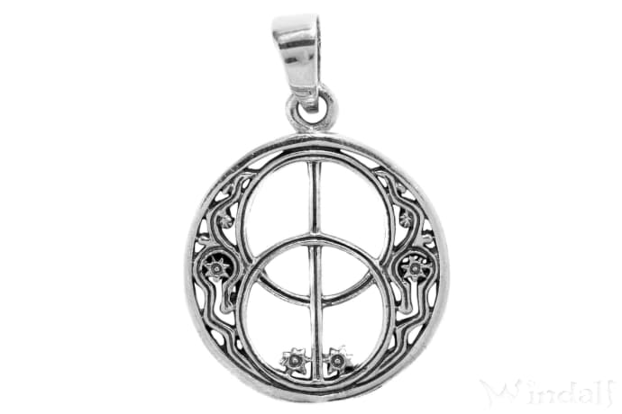 WINDALF Britischer Schmuck-Anhänger AVALON Ø 2.2 cm Glücks& Wunsch Amulett Chalice Wells Silber - Windalf.de