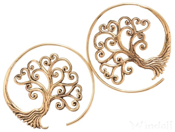 WINDALF Vintage Damen Ohrhänger SCARLETT Ø 4.4 cm Celtic Baum des Lebens Bronze WINDALF Vintage Damen Ohrhänger SCARLETT Ø 4.4 cm Celtic Baum des Lebens Bronze - Windalf.de