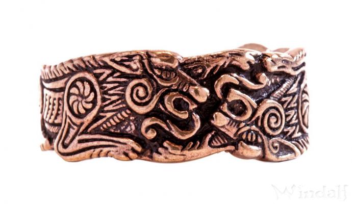 WINDALF Wikingerring RAVING 10 mm Odins Wölfe Vikings Wilde Jagd Bronze - Windalf.de