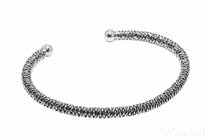 WINDALF Vikings Armreif SOWAN &Oslash; 6.0 cm Wikinger Armschmuck Silber - Windalf.de
