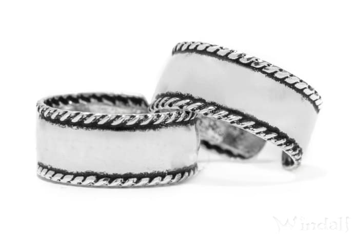 WINDALF Wikinger Ohrklemme WIKY 4 mm Flechtrand Silber - Windalf.de