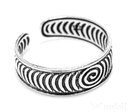 WINDALF Celtic Zehenring CARIZA 5 mm Lebens Spiralen Midi-Ring Silber - Windalf.de