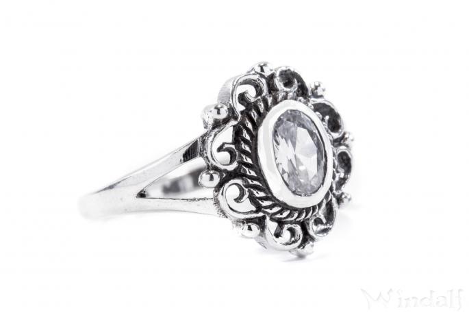 WINDALF Damen Ring CISCANDRA 13 mm Blumenring Bohemia Kristall Silber - Windalf.de