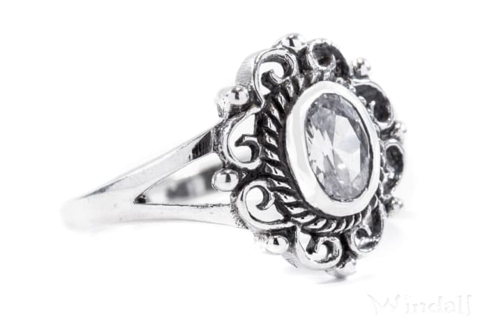 WINDALF Damen Ring CISCANDRA 13 mm Blumenring Bohemia Kristall Silber - Windalf.de