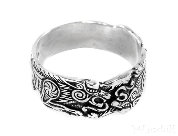 WINDALF Vikings Bandring RAVING 10 mm Odins Wölfe Wilde Jagd Wikinger Schmuck Silber - Windalf.de