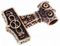 WINDALF Schmuck-Anhänger MJÖLNIR 3.5 cm Vikings Thorshammer Vintage Bronze - Windalf.de