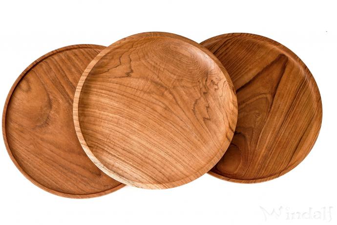WINDALF Natürlicher Brotzeit Holzteller ROLLA Ø 25 cm Servierplatte