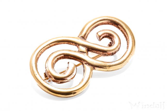 WINDALF Große Celtic Brosche UNA 6.7 cm Vintage Unendlichkeits-Symbol Bronze - Windalf.de