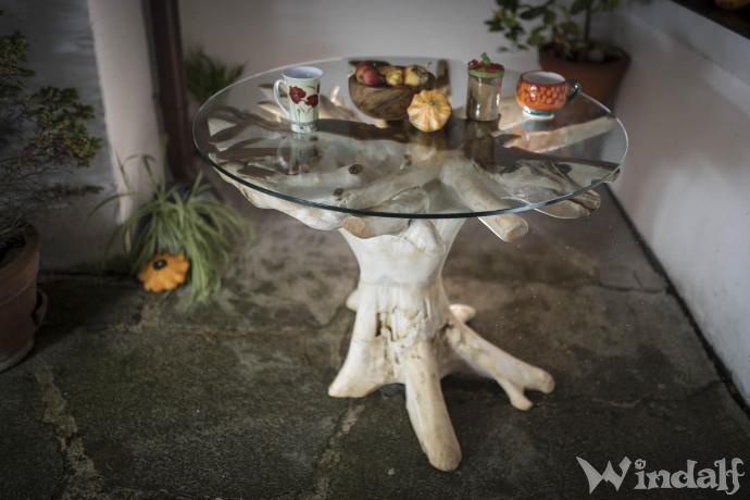 Weißer Landhaus Tisch ~ AYLA ~ 76 cm - Runder Natur Esstisch mit