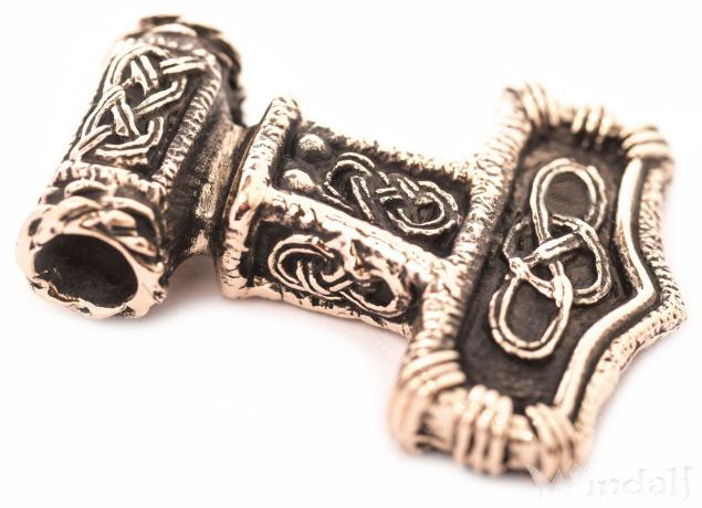 WINDALF Schmuck Anhänger ASGARD 3.5 cm Thorshammer Massiv Bronze - Windalf.de