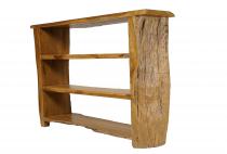 WINDALF Rustikales Bücherregal RHORY 120 cm Küchenregal Holzregal 4 Ablagen Handarbeit Teak WINDALF Rustikales Bücherregal RHORY 120 cm Küchenregal Holzregal 4 Ablagen Handarbeit Teak - Windalf.de