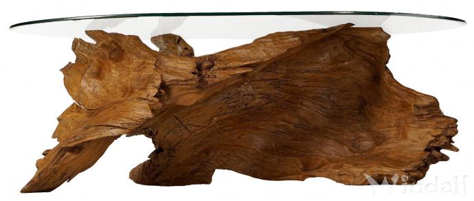 WINDALF Unikat Design Natur Couchtisch RAVEN 122 cm Wohnzimmertisch UNIKAT Handarbeit Wurzelholz - Windalf.de