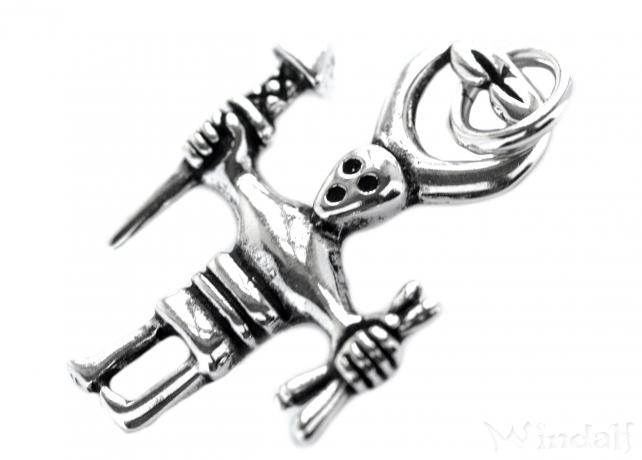 WINDALF Schmuck Anhänger WOTAN 3.5 cm Vikings Odinsfigur Vintage Silber - Windalf.de