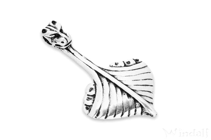 WINDALF Vikings Schmuck Anhänger STIRON 3.6 cm Wikinger Drachenschiff Vintage Silber - Windalf.de