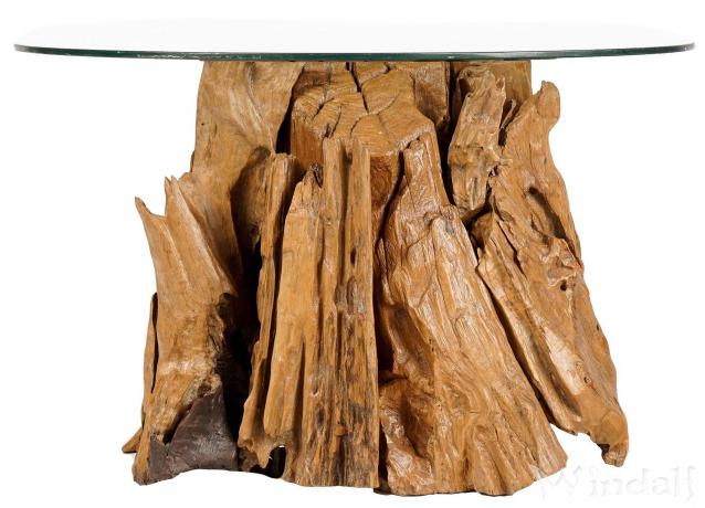 WINDALF Rustikaler Teakholztisch BOJANA 80 cm Natur Kaffeetisch Handarbeit UNIKAT Wurzelholz WINDALF Rustikaler Teakholztisch BOJANA 80 cm Natur Kaffeetisch Handarbeit UNIKAT Wurzelholz - Windalf.de