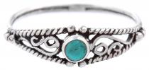 WINDALF Zarter Boho Damen Ring NAIRNE 5 mm Türkis Schmuck Spiralmuster Vintage Silber - Windalf.de