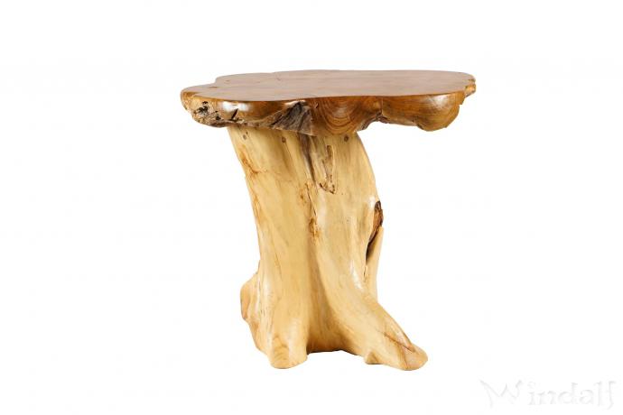 Hoher Natur Teakholztisch ~ THEODEN ~ 76 cm - Rustikaler Kaffeetisch