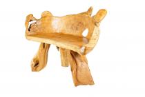 WINDALF Rustikale Balkon-Sitzbank ZEVEN 124 cm Küche & Esszimmer Wurzelholz-Bank Handarbeit - Windalf.de