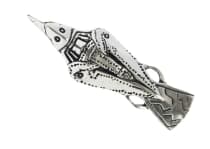 WINDALF Wikinger Schmuck Anhänger HUGIN 4.4 cm  Rabe Odins Nordisches Amulett Silber - Windalf.de