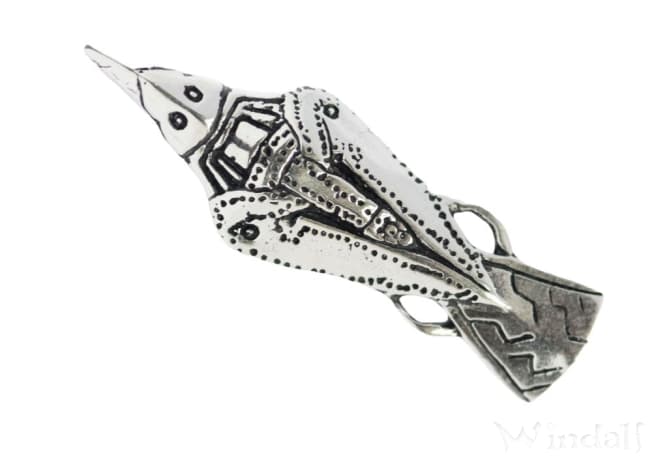 WINDALF Wikinger Schmuck Anhänger HUGIN 4.4 cm  Rabe Odins Nordisches Amulett Silber - Windalf.de