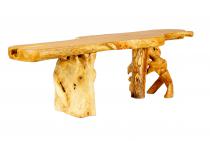 WINDALF Lange Sitzbank Couchtisch BILLY 163 cm Unikat Handarbeit aus Wurzelholz - Windalf.de