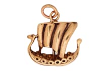 WINDALF Schmuck Anhänger OSTGAARD 2.7 cm Wikinger Drachenboot Bronze - Windalf.de