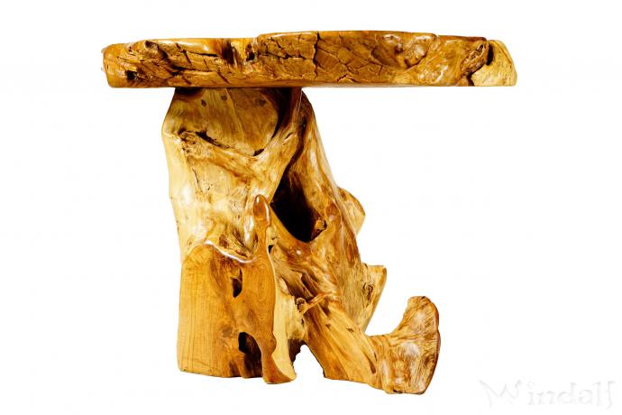 WINDALF Hoher Rustikaler Beistelltisch HARDY 65 cm Kaffeetisch aus Mittelerde Unikat Handarbeit aus Wurzelholz - Windalf.de