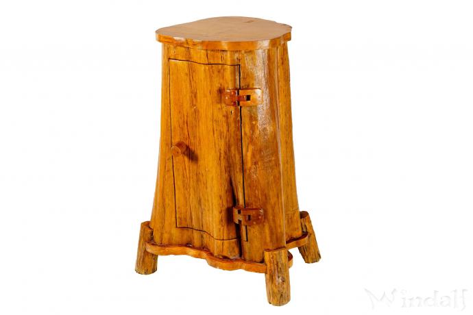 WINDALF Rustikale Hobbit Minibar MARACH 102 cm Rustikaler Holzschrank