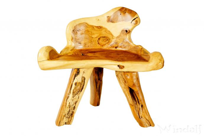 WINDALF Rustikaler Holz-Sessel BARAHIR 84 cm Küchen Sitzbank Handarbeit aus Wurzelholz - Windalf.de
