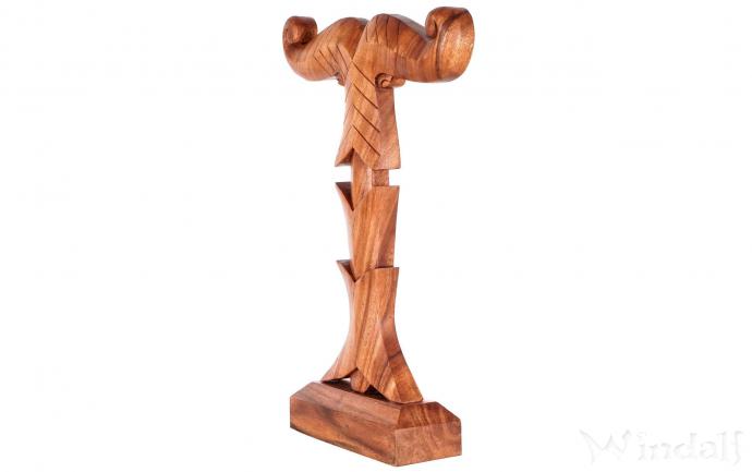 WINDALF Große Irminsul TARA 77 cm  Wikinger-Deko auf Sockel Glückssymbol Handarbeit aus Holz - Windalf.de