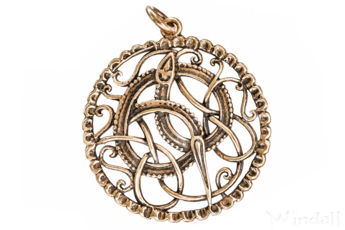 WINDALF Schmuck Anh&auml;nger RAGNAR&Ouml;K 4.8 cm Lokis Drache Bronze - Windalf.de