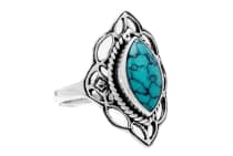 WINDALF Elfen Damen Ring LUNA 22 mm Bohemia Türkis Silberring - Windalf.de