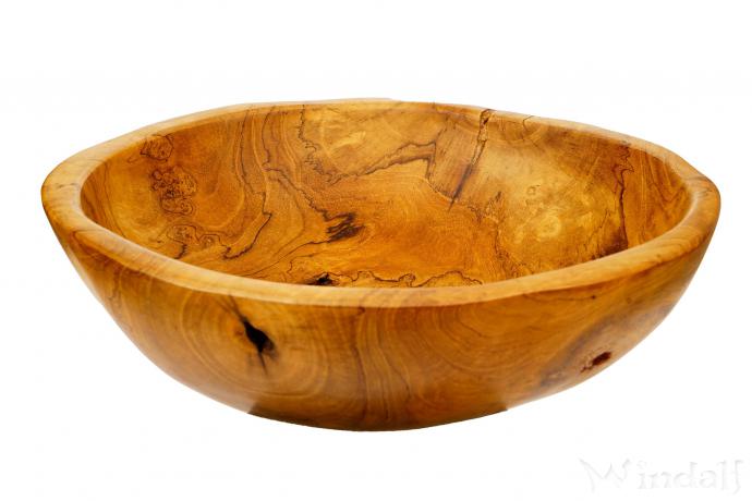 WINDALF Große Rustikale Teakholzschale YULI Ø 27 30 cm Obstschale Geschenkschale Handarbeit aus Wurzelholz - Windalf.de