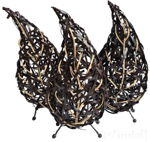 3er Stehlampen Set ~ MONI ~ Ohne Fassung - geflochten - Windalf.de