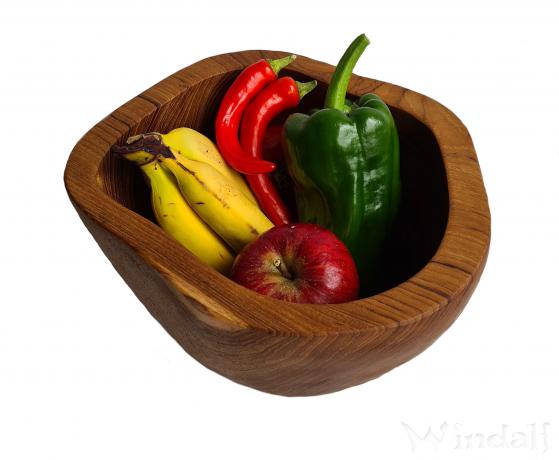 WINDALF Natürliche Holzschale MARIELLA 18 cm Suppenschüssel Müslischale Handarbeit Teakholz - Windalf.de