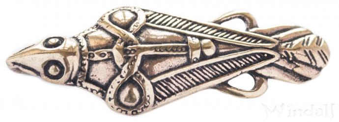 WINDALF Wikinger Schmuck Anhänger MUNIN 5 cm Odins Rabe Vintage Bronze - Windalf.de