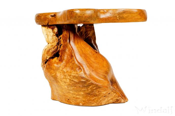 WINDALF Kleiner Natur Couchtisch SELINA 60 cm Rustikaler Terrassentisch Beistelltisch Handarbeit aus Wurzelholz - Windalf.de