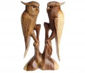 WINDALF Zwei Eulen KIAYA 50 cm Natur Deko Holz-Figur Handarbeit aus Holz WINDALF Zwei Eulen KIAYA 50 cm Natur Deko Holz-Figur Handarbeit aus Holz - Windalf.de