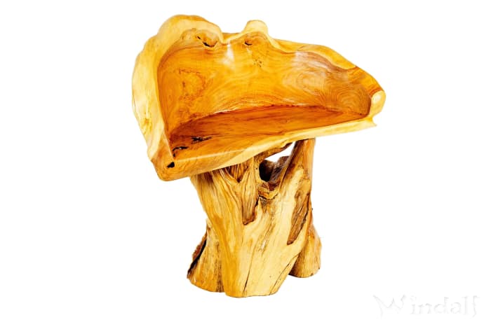 WINDALF Rustikaler Stuhl GOLDEN 75 cm Lounge Garten Teak-Sessel Handarbeit aus Wurzelholz - Windalf.de