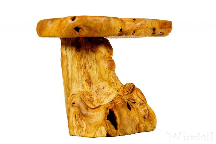 WINDALF Rustikaler Schlanker Couchtisch SIMA 63 cm Vintage Beistelltisch Unikat Handarbeit aus Wurzelholz - Windalf.de