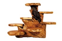 WINDALF Blumenbank mit 7 Ablagen & Schwarzem Rabe HUGIN 105 cm Natur Holzregal Handarbeit aus Wurzelholz WINDALF Blumenbank mit 7 Ablagen & Schwarzem Rabe HUGIN 105 cm Natur Holzregal Handarbeit aus Wurzelholz - Windalf.de